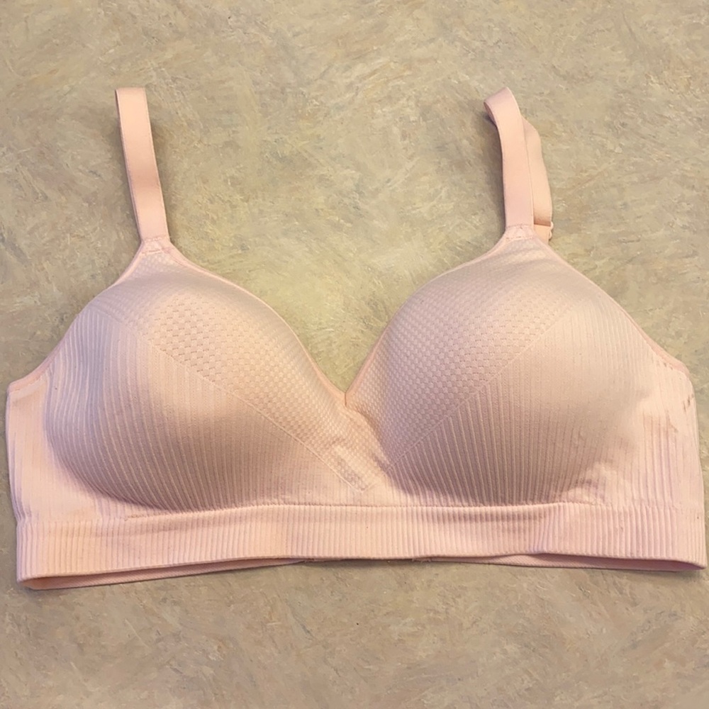 Hanes pink lightly padded bra size L NWOT